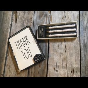 Rae Dunn 12  note card set /3 pen set